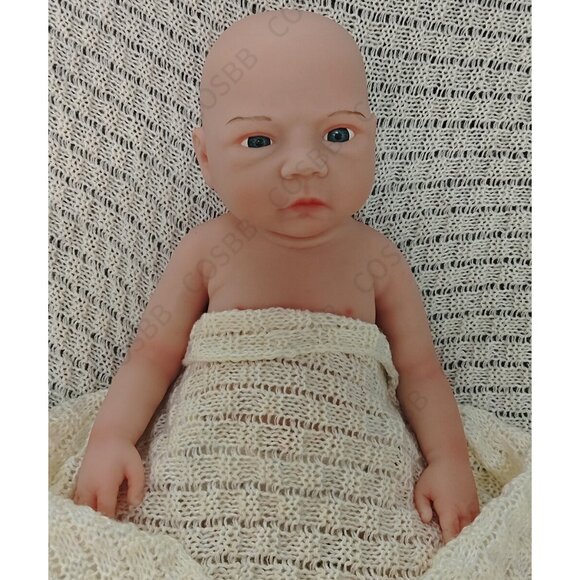 45cm Drink-Wet System Reborn Baby Boy Real Baby Weight 6.6lbs Full Silicone Doll - Picture 10 of 10